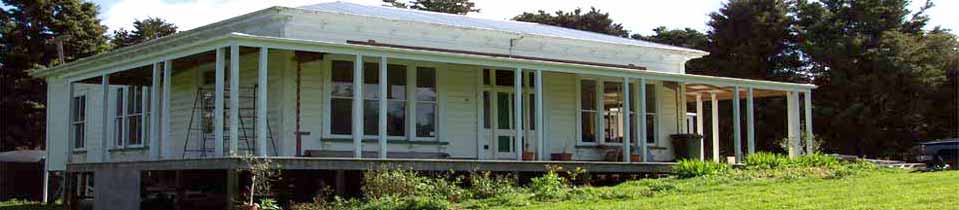 The old Davidson house being restored in Hikurangi