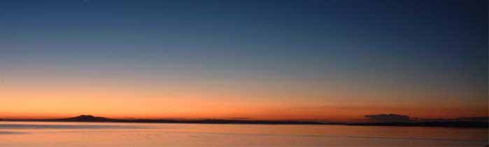 Sunset at Maraetai Beach with Rangitoto Island in the background